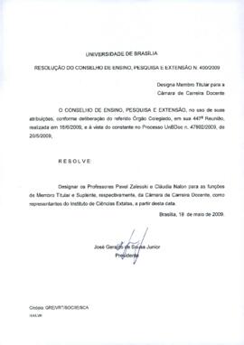 Resolução do Conselho de Ensino, Pesquisa e Extensão nº 0400/2009