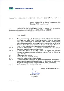 Resolução do Conselho de Ensino, Pesquisa e Extensão nº 0018/2016