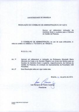 Resolução do Conselho de Administração nº 0011/2013