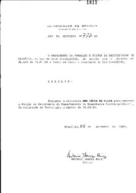 Ato da Reitoria nº 0777/1990