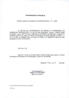 Resolução do Conselho Universitário nº 0008/2008