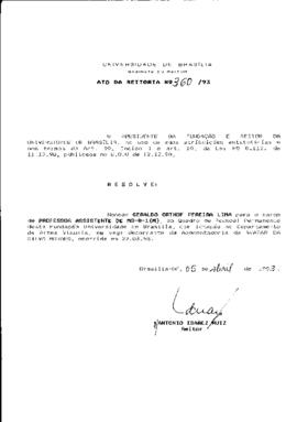 Ato da Reitoria nº 0360/1993