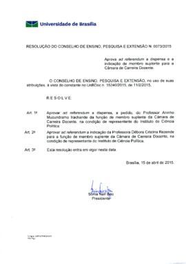 Resolução do Conselho de Ensino, Pesquisa e Extensão nº 0073/2015