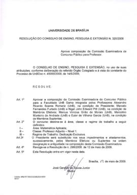 Resolução do Conselho de Ensino, Pesquisa e Extensão nº 0320/2009