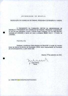 Resolução do Conselho de Ensino, Pesquisa e Extensão nº 0118/2002