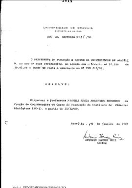 Ato da Reitoria nº 0011/1990
