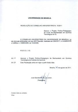 Resolução do Conselho Universitário nº 0015/2011