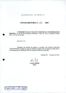 Ato da Reitoria nº 0123/2001