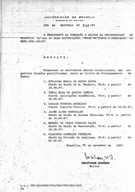 Ato da Reitoria nº 0440/1987