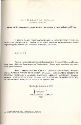 Resolução do Conselho de Ensino, Pesquisa e Extensão nº 0020/1996