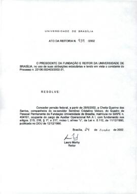 Ato da Reitoria nº 0939/2002