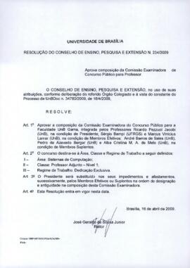 Resolução do Conselho de Ensino, Pesquisa e Extensão nº 0234/2009