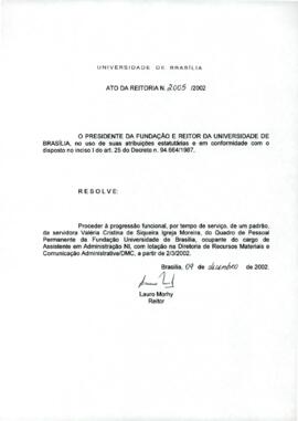 Ato da Reitoria nº 2005/2002