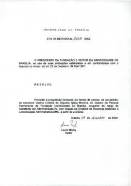 Ato da Reitoria nº 2005/2002