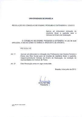 Resolução do Conselho de Ensino, Pesquisa e Extensão nº 0123/2013