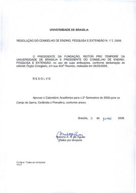 Resolução do Conselho de Ensino, Pesquisa e Extensão nº 0118/2008