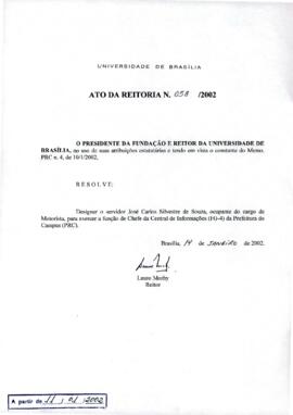 Ato da Reitoria nº 0058/2002