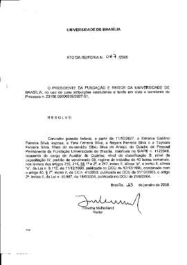 Ato da Reitoria nº 0067/2008