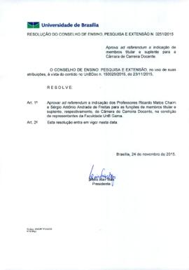 Resolução do Conselho de Ensino, Pesquisa e Extensão nº 0251/2015