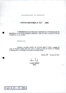 Ato da Reitoria nº 0405/2001