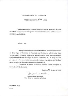 Ato da Reitoria nº 0641/2002