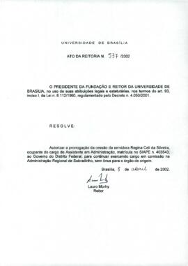 Ato da Reitoria nº 0537/2002