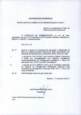 Resolução do Conselho de Administração Nº 0004/2011