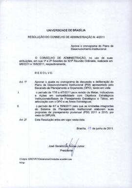 Resolução do Conselho de Administração nº 0004/2011