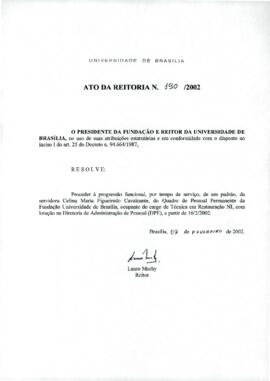 Ato da Reitoria nº 0190/2002