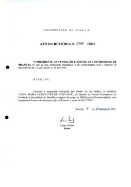 Ato da Reitoria nº 1484/2001