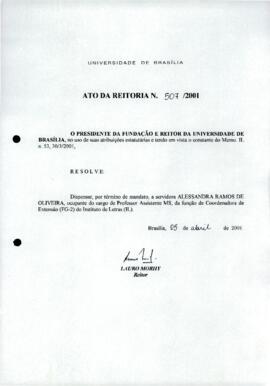 Ato da Reitoria nº 0507/2001