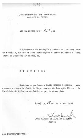 Ato da Reitoria nº 0217/1983