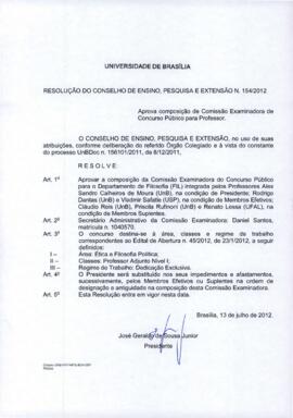 Resolução do Conselho de Ensino, Pesquisa e Extensão nº 0154/2012