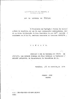 Ato da Reitoria nº 0990/1974