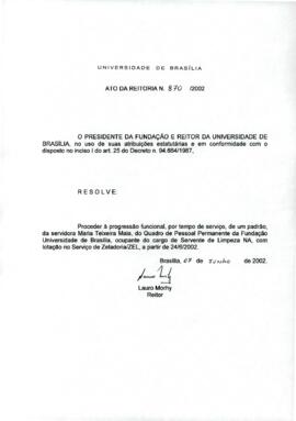 Ato da Reitoria nº 0870/2002