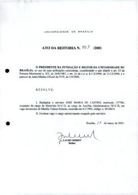 Ato da Reitoria nº 0403/2001
