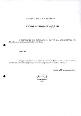 Ato da Reitoria nº 0085/1999