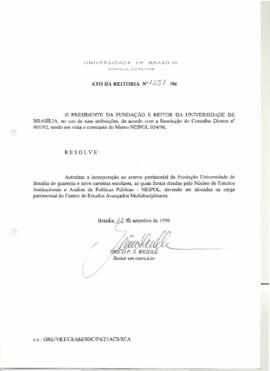 Ato da Reitoria nº 1251/1996
