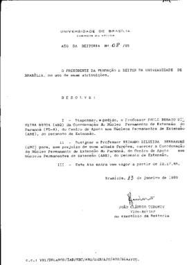 Ato da Reitoria nº 0008/1989