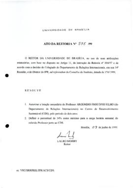 Ato da Reitoria nº 0575/1999