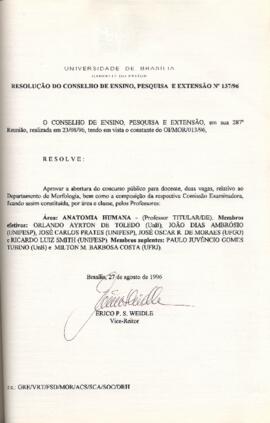 Resolução do Conselho de Ensino, Pesquisa e Extensão nº 0137/1996