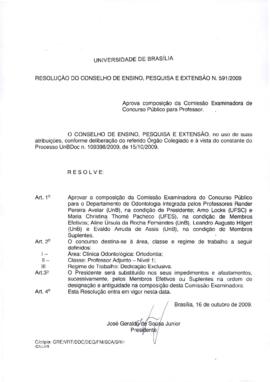 Resolução do Conselho de Ensino, Pesquisa e Extensão nº 0591/2009