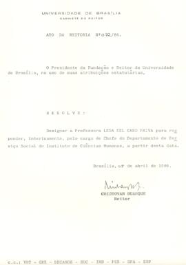 Ato da Reitoria nº 0072/1986