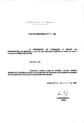 Ato da Reitoria nº 0803/1998