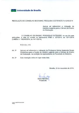 Resolução do Conselho de Ensino, Pesquisa e Extensão nº 0246/2014