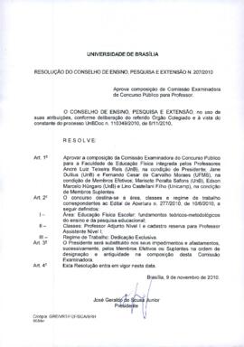 Resolução do Conselho de Ensino, Pesquisa e Extensão nº 0207/2010