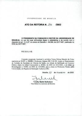 Ato da Reitoria nº 0256/2002