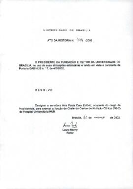 Ato da Reitoria nº 0444/2002