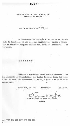Ato da Reitoria nº 0019/1983