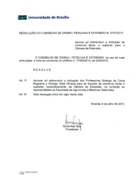 Resolução do Conselho de Ensino, Pesquisa e Extensão nº 0151/2015